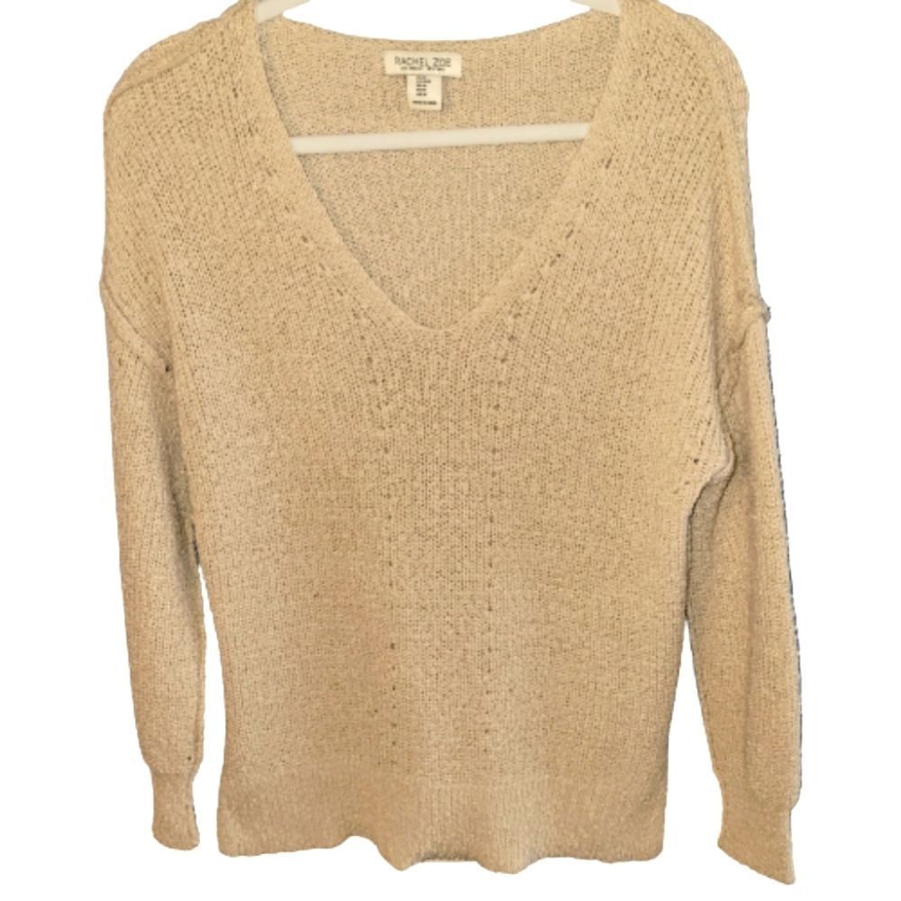 Rachel Zoe reverse seam v neck sweater - Picture 1 of 8